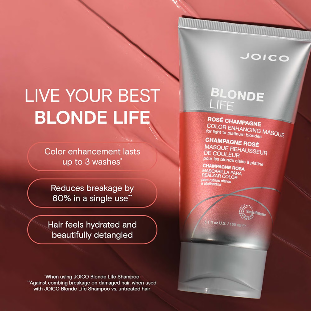 Joico Blonde Life Color Enhancing Masque Rose Champagne 150ml