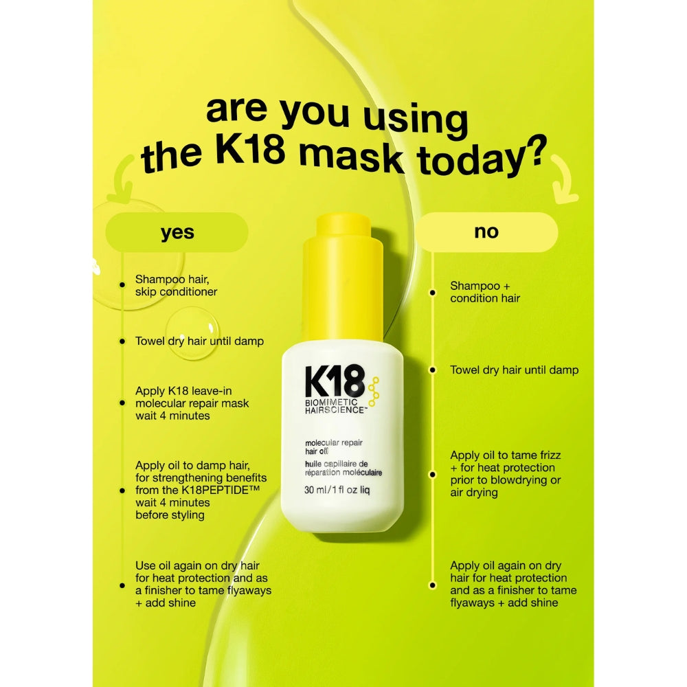 K18 Shield, Repair & Shine Bundle (Damage Shampoo, Mask, Oil)