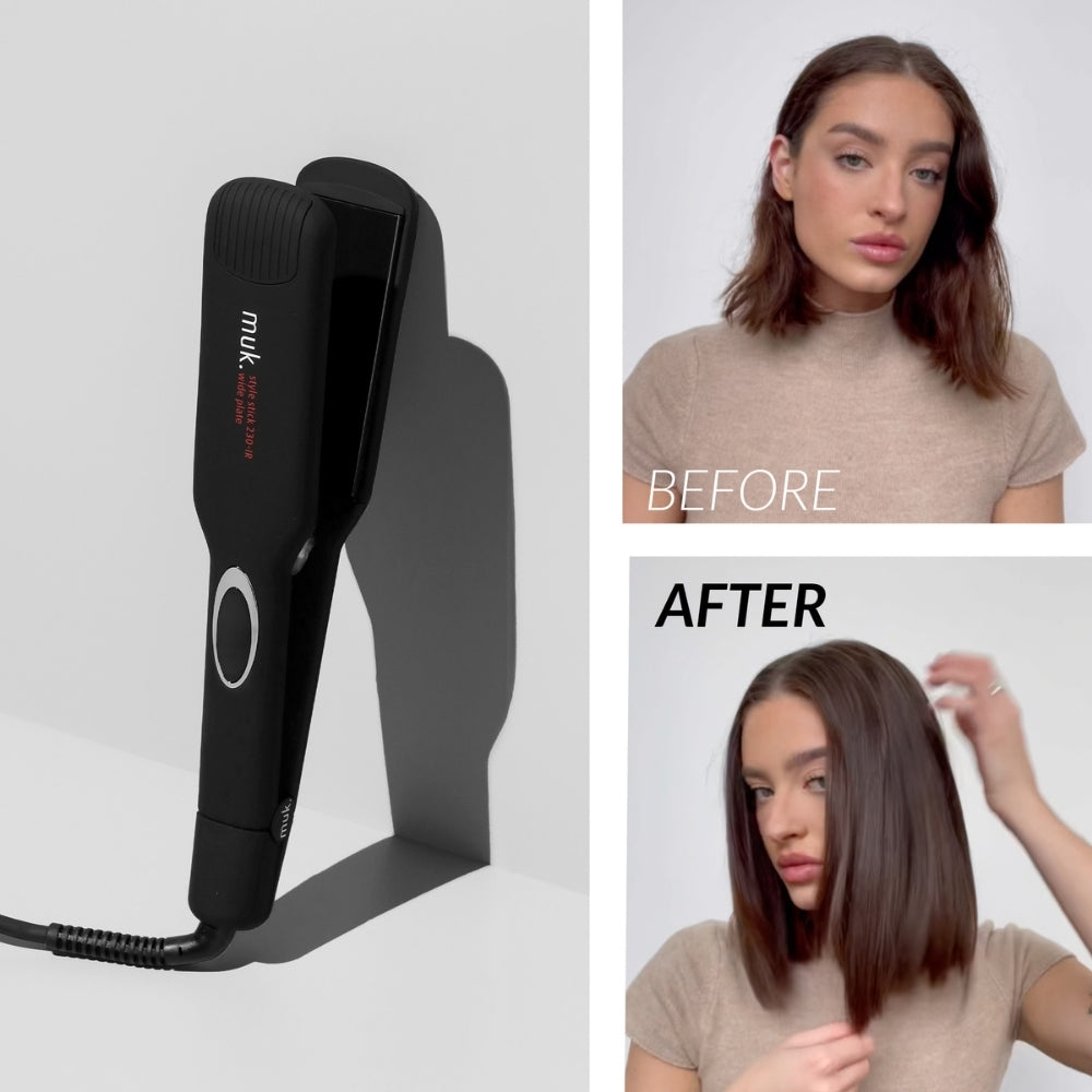 Muk Hair Straightener Wide Plate Style Stick