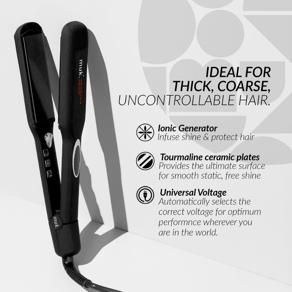 Muk Hair Straightener Wide Plate Style Stick