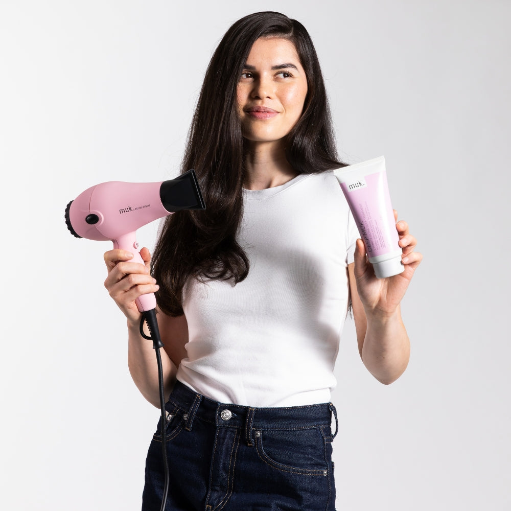 Muk Pink Blow Hair Dryer Gift Set