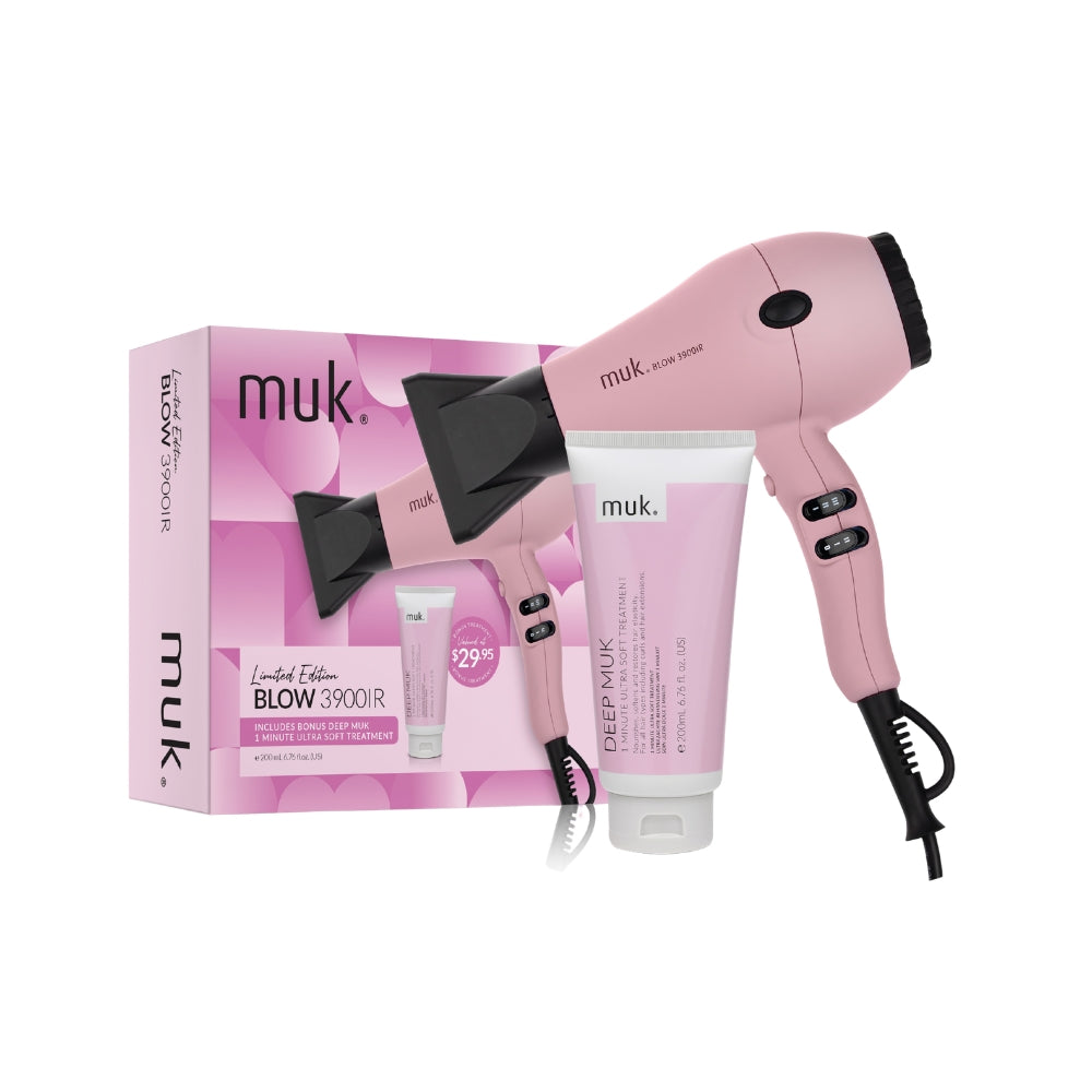 Muk Pink Blow Hair Dryer Gift Set