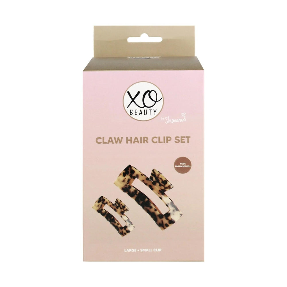 XoBeauty Claw Hair Clip Set Nude Tortoiseshell