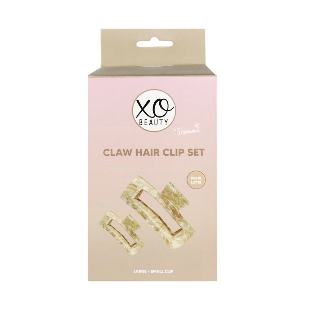 XoBeauty Claw Hair Clip Set Pearl Latte