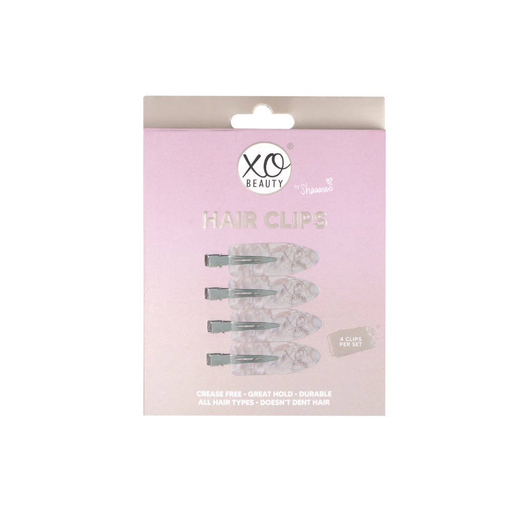 XoBeauty Crease Free Hair Clips All Day Rose 4 Pack