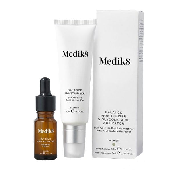 Medik8 Balance Moisturiser 50ml with Glycolic Acid Activator 10ml
